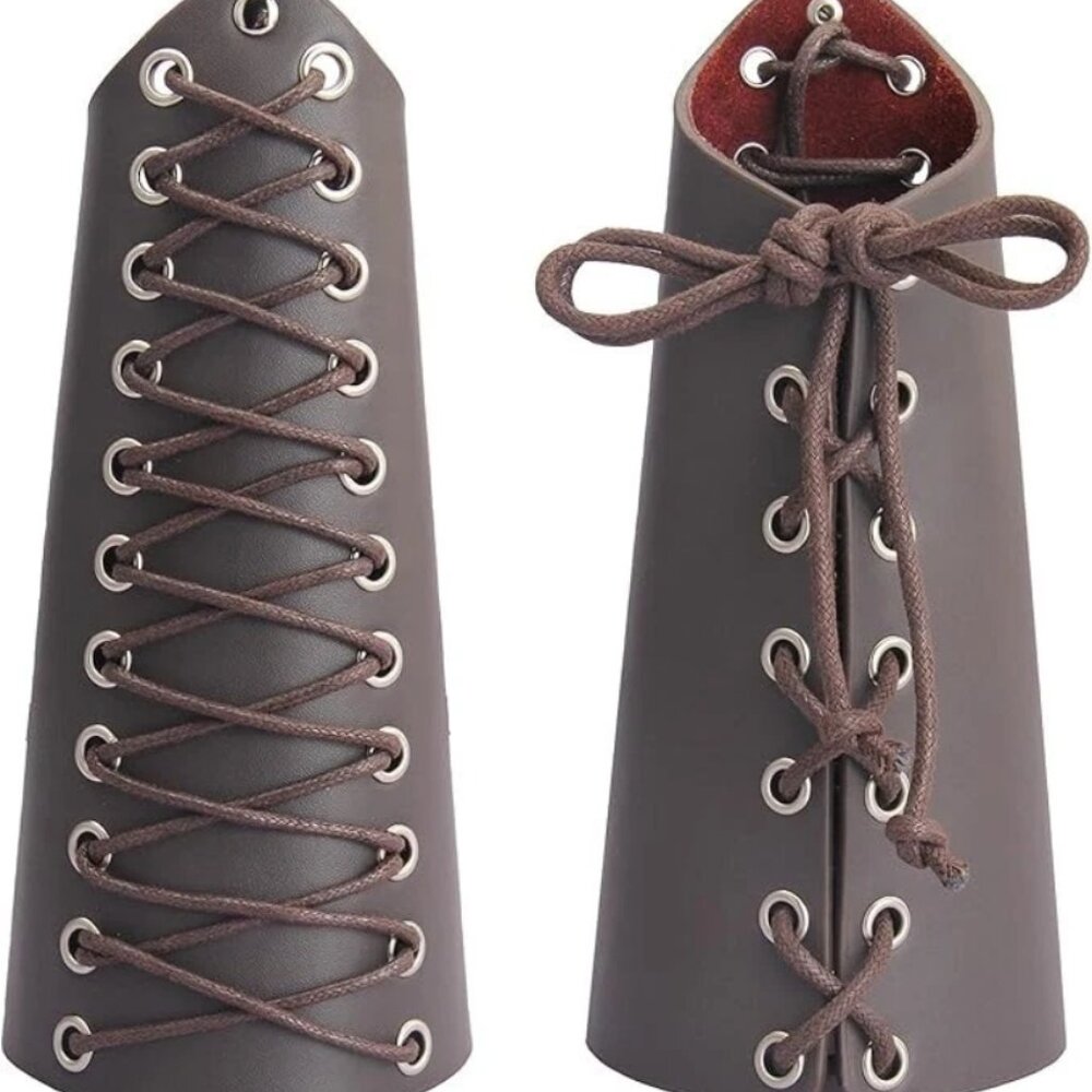 Pair Of Arm Wrist Band Cuffs Viking Cosplay Halloween Costume Renaissance Fair